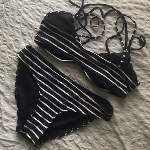 aerie Swim - Aerie Navy and white bikini aerie Swim - Aerie Navy and white bikini